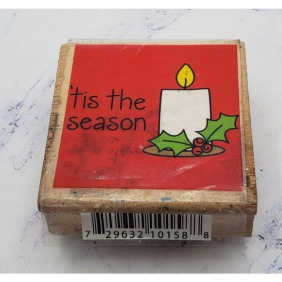 Studio G Tis The Season Katie & Co Christmas Wood Mounted Rubber Stamp - Picture 1 of 8